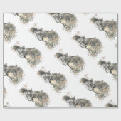 Waterverf Schilderij Moeder Wolf & Cubs Cadeaupapier (Vlak)