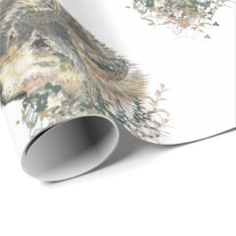 Waterverf Schilderij Moeder Wolf & Cubs Cadeaupapier