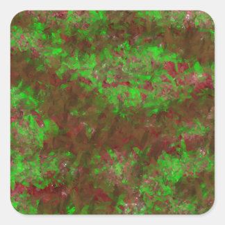 waterverf schilderij mooie bloementuin vierkante sticker