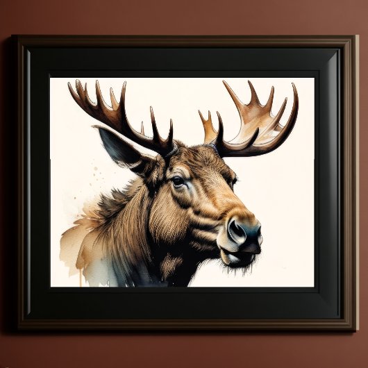 Waterverf schilderij Moose 5:4 Poster