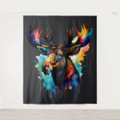 Waterverf schilderij Multi gekleurde eland Wandkleed (Voorkant)