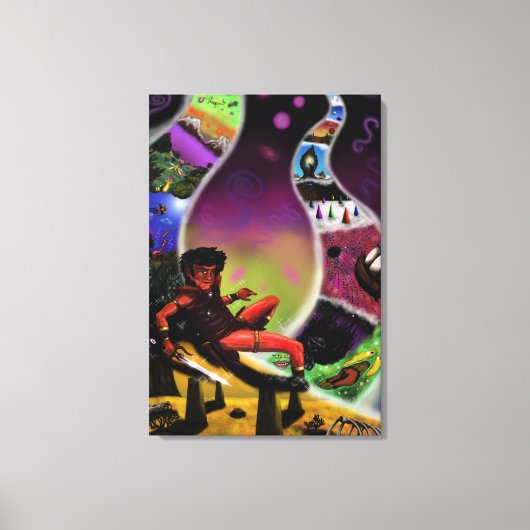 waterverf schilderij mysterieuze dimensie canvas afdruk (Voorkant)