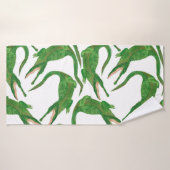 waterverf schilderij naadloos met krokodil badhanddoek (Badhanddoek)