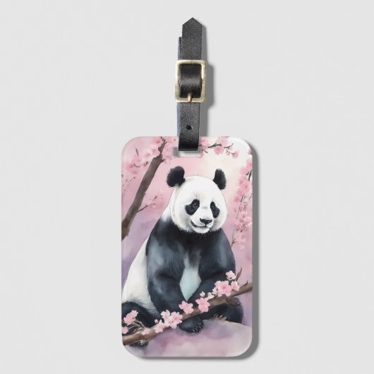 Waterverf schilderij Panda Beer Bagagelabel (Voorkant (verticaal))