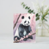 Waterverf schilderij Panda Beer Briefkaart (Staand voorkant)