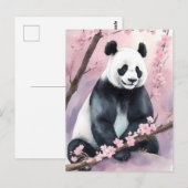 Waterverf schilderij Panda Beer Briefkaart (Voorkant / Achterkant)