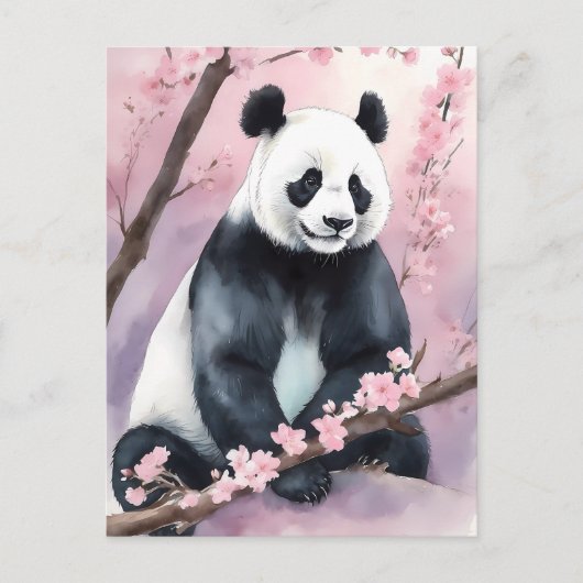 Waterverf schilderij Panda Beer Briefkaart (Voorkant)