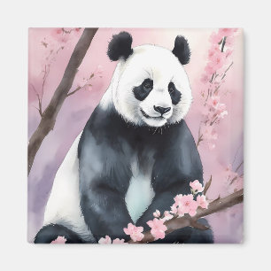 Waterverf schilderij Panda Beer Magneet