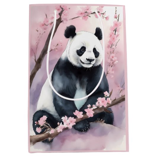 Waterverf schilderij Panda Beer Medium Cadeauzakje (Voorkant)