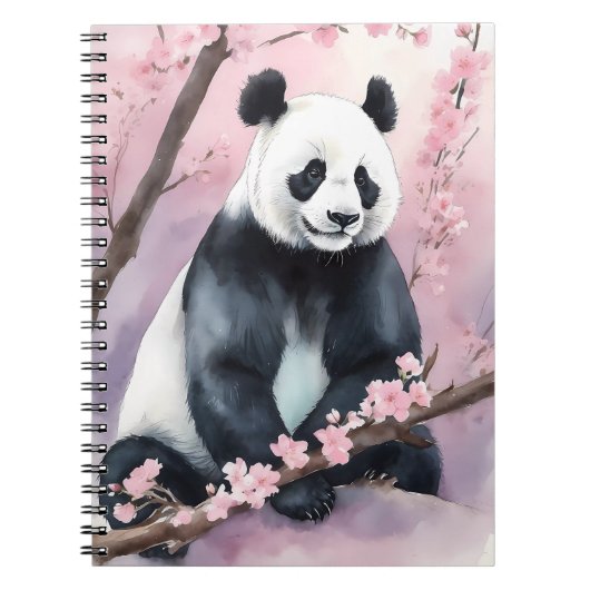 Waterverf schilderij Panda Beer Notitieboek (Voorkant)