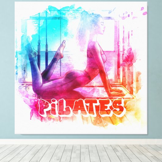 Waterverf schilderij Pilates Canvas Afdruk (Insitu (Houten vloer))