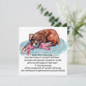 Waterverf schilderij pup & "Elke keer als ik een h Feestdagenkaart (Staand voorkant)