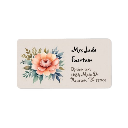 waterverf schilderij Retouradres Mailing Label (Voorkant)