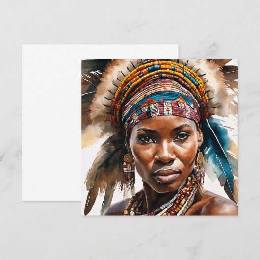 Waterverf schilderij set, hyperrealistisch karakte bedankkaart (Voorkant / Achterkant)