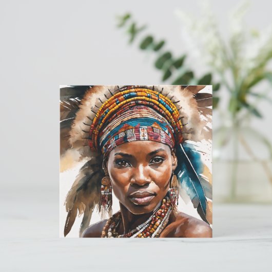 Waterverf schilderij set, hyperrealistisch karakte feestdagenkaart (Staand voorkant)