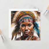 Waterverf schilderij set, hyperrealistisch karakte kaart (Voorkant / Achterkant in situ)