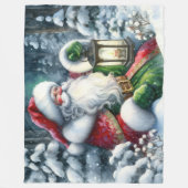 Waterverf Schilderij Sinterklaas in Sneeuwwoud Fleece Deken (Voorkant)