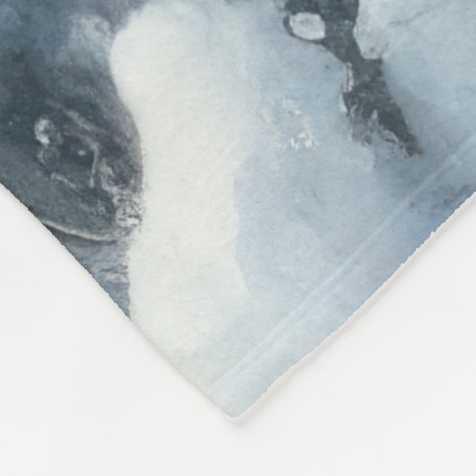 Waterverf Schilderij Sinterklaas in Sneeuwwoud Fleece Deken (Hoek)