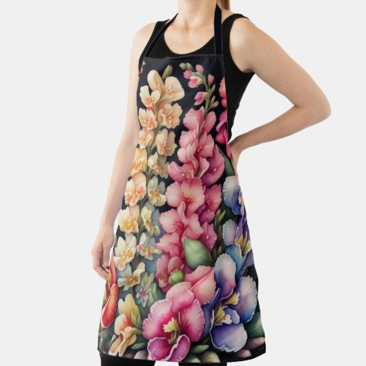 Waterverf Schilderij Snapdragons Bloemen Floral Schort (Insitu)