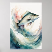 Waterverf Schilderij Tekening Vis Poster (Voorkant)