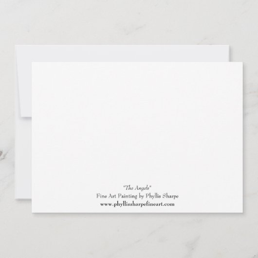 Waterverf schilderij van 3 engelen, figuren of vro kaart (Achterkant)