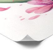 Waterverf Schilderij van Azalea in Pot Paarse II Poster (Hoek)