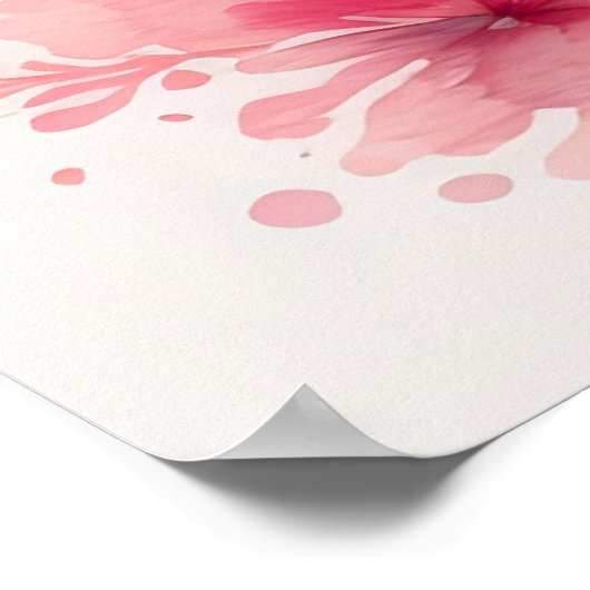 Waterverf Schilderij van Azalea in Pot Pink II Poster (Hoek)