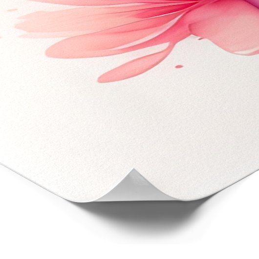 Waterverf Schilderij van Azalea in Pot Pink Poster (Hoek)