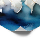 Waterverf Schilderij van Blauwe Vis III Poster (Hoek)