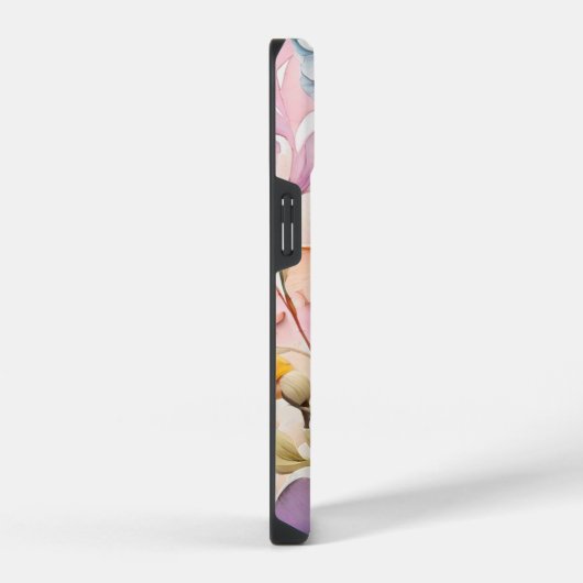 Waterverf Schilderij van Bloemen. iPhone Hoesje (Rechterkant)