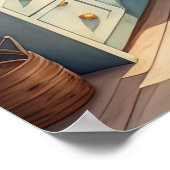 Waterverf Schilderij van Boerderij Keuken Poster (Hoek)