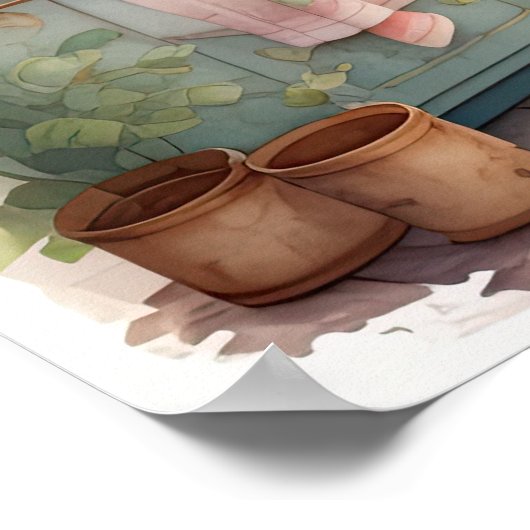 Waterverf Schilderij van Boerderij Keuken Poster (Hoek)