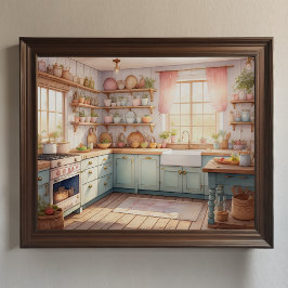 Waterverf Schilderij van Boerderij Keuken Poster