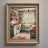 Waterverf Schilderij van Boerderij Keuken Poster