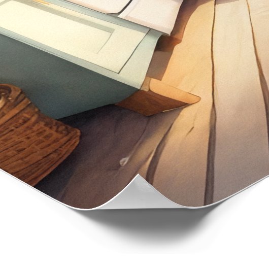 Waterverf Schilderij van Boerderij Keuken Poster (Hoek)