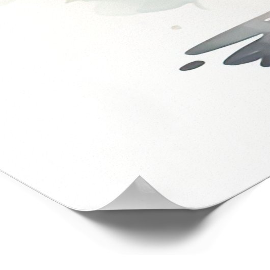 Waterverf Schilderij van Bonsai Tree in Pot Poster (Hoek)