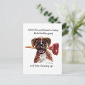 waterverf schilderij van Boxer + Paradise, CA vuur Briefkaart (Staand voorkant)