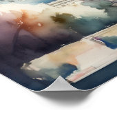 Waterverf Schilderij van Capitool Gebouw Poster (Hoek)