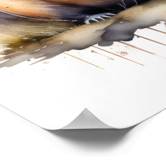 Waterverf Schilderij van Capybara 1:1 Poster (Hoek)