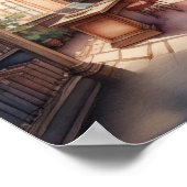 Waterverf Schilderij van de Engelse Manor Library Poster (Hoek)