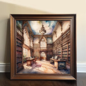 Waterverf Schilderij van de Engelse Manor Library Poster