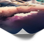 Waterverf Schilderij van de Europese mediterrane s Poster (Hoek)