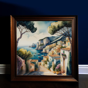 Waterverf Schilderij van de Europese mediterrane s Poster