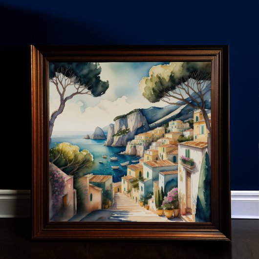 Waterverf Schilderij van de Europese mediterrane s Poster