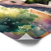 Waterverf Schilderij van de Europese mediterrane s Poster (Hoek)