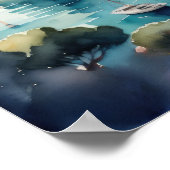 Waterverf Schilderij van de Europese mediterrane s Poster (Hoek)