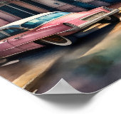 Waterverf Schilderij van de Franse wijk Poster (Hoek)