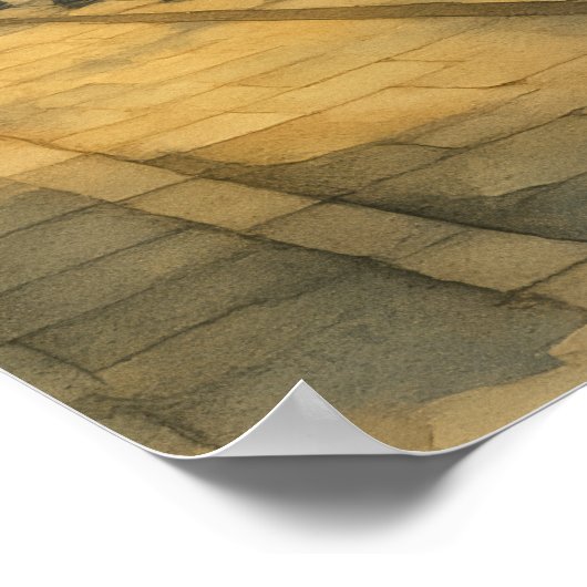 Waterverf schilderij van de moderne Thames in Lond Poster (Hoek)