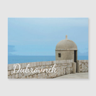 Waterverf schilderij van de stadsmuur van Dubrovni