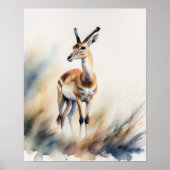 Waterverf Schilderij van een Gazelle 5:4 Poster